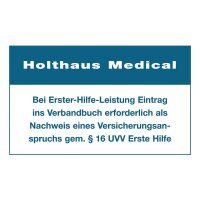 Holthaus Medical Aufkleber Eintrag Verbandbuch, 60x100 mm