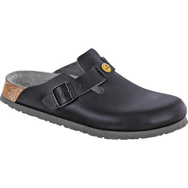 Boston ESD, natural leather, by Birkenstock, narrow, black, sizes