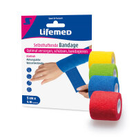 Bandage, selbsthaftend, farbig, von Lifemed®, 4...