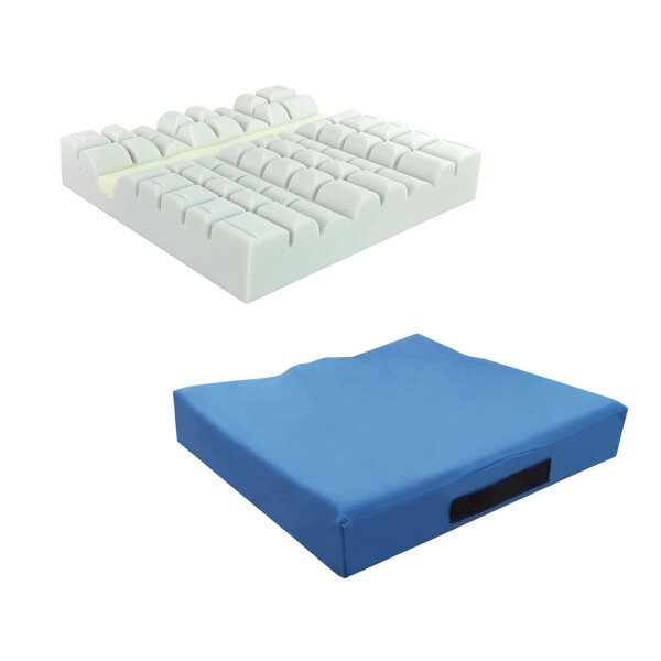 SHP CUBE VISCO Rollstuhl- und Sitzkissen, blau-schwarz, versch. Größen