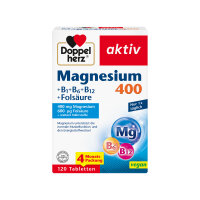 Doppelherz aktiv Magnesium 400, B+Folsäure, 120...