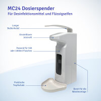 Dosierspender mit langem Armhebel für 500 und 1000ml Euro-Flaschen, weiß