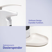 Dosierspender mit langem Armhebel für 500 und 1000ml Euro-Flaschen, weiß
