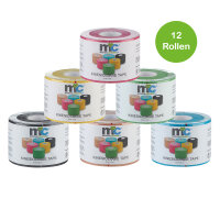 Power Kinesiologie Tapes, 5cm x 5m, 12 Rollen in sechs...